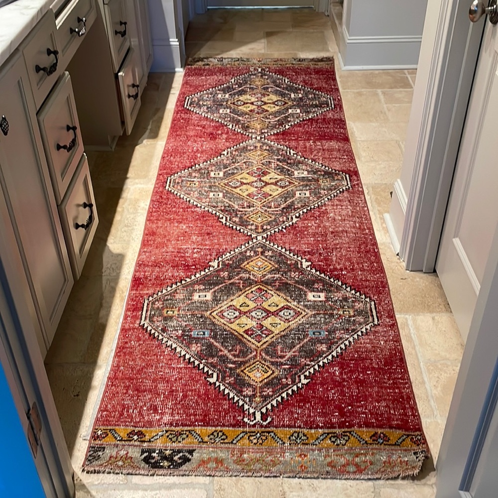 Oushak Red Hallway Runner